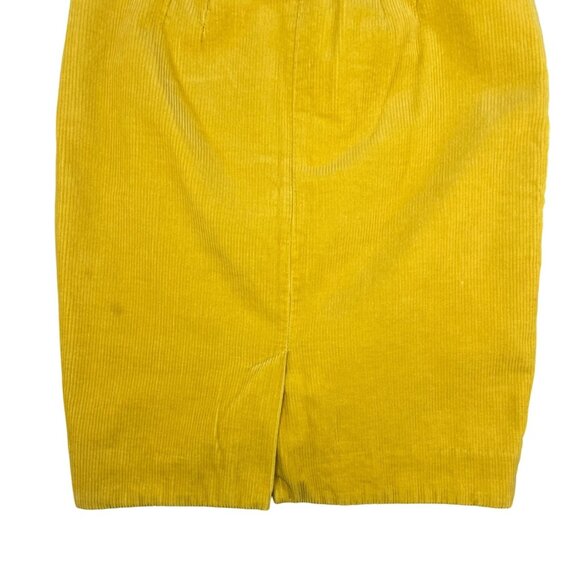 Maeve Yellow Corduroy Pencil Skirt Womens Knee-Length With Side Zipper Size 4 - Picture 11 of 15